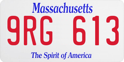 MA license plate 9RG613