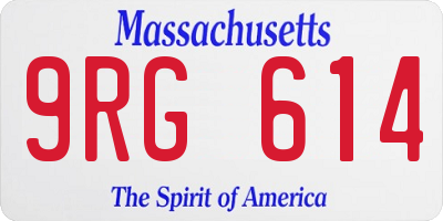 MA license plate 9RG614