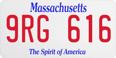 MA license plate 9RG616