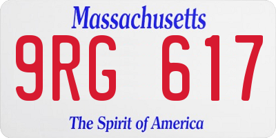 MA license plate 9RG617