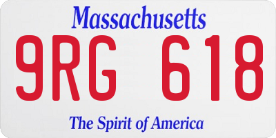 MA license plate 9RG618