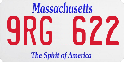 MA license plate 9RG622