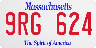 MA license plate 9RG624