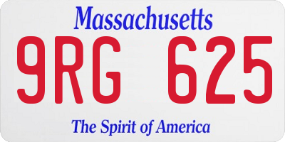 MA license plate 9RG625