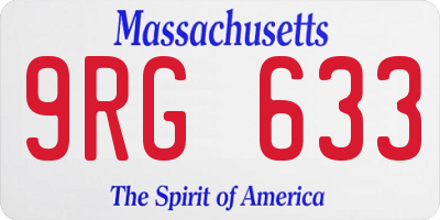 MA license plate 9RG633