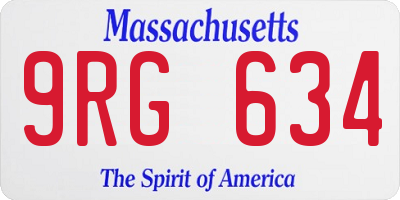 MA license plate 9RG634