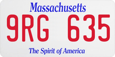 MA license plate 9RG635
