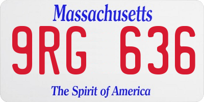 MA license plate 9RG636