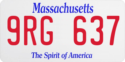 MA license plate 9RG637