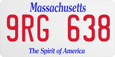 MA license plate 9RG638
