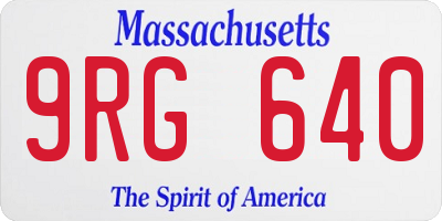 MA license plate 9RG640