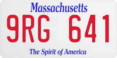 MA license plate 9RG641