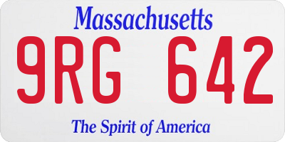 MA license plate 9RG642
