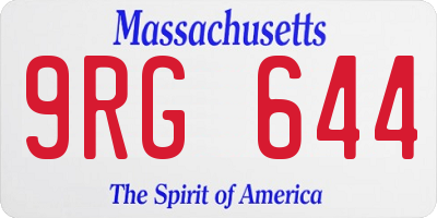 MA license plate 9RG644