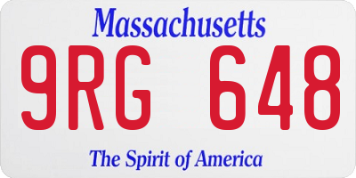 MA license plate 9RG648