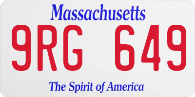 MA license plate 9RG649