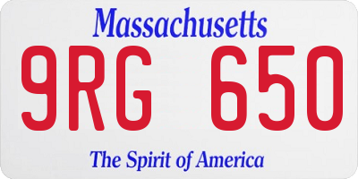 MA license plate 9RG650
