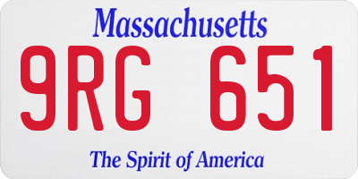 MA license plate 9RG651