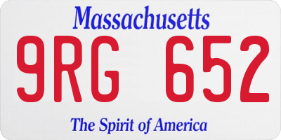 MA license plate 9RG652