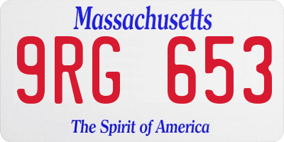 MA license plate 9RG653