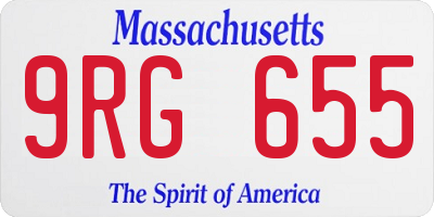 MA license plate 9RG655