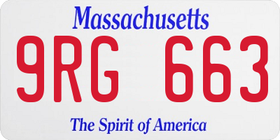 MA license plate 9RG663
