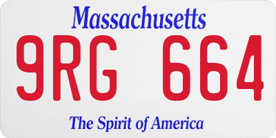 MA license plate 9RG664