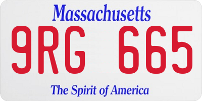 MA license plate 9RG665