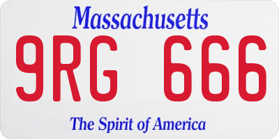 MA license plate 9RG666
