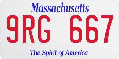 MA license plate 9RG667