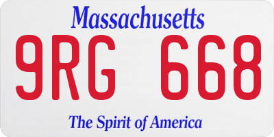 MA license plate 9RG668