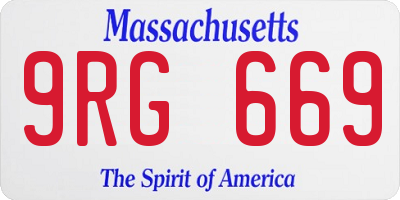 MA license plate 9RG669