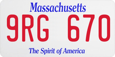 MA license plate 9RG670