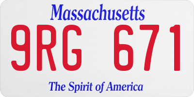 MA license plate 9RG671