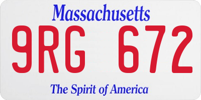 MA license plate 9RG672