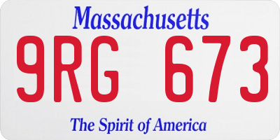 MA license plate 9RG673