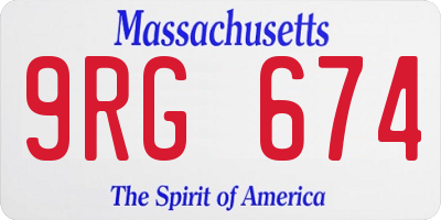 MA license plate 9RG674