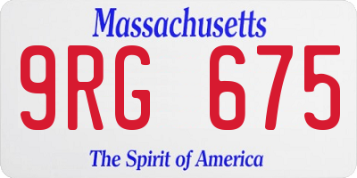 MA license plate 9RG675