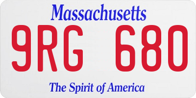 MA license plate 9RG680