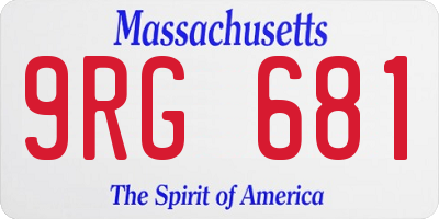 MA license plate 9RG681