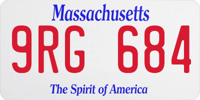 MA license plate 9RG684