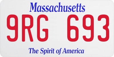 MA license plate 9RG693