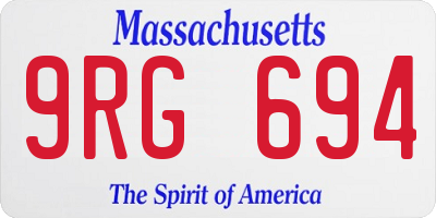 MA license plate 9RG694