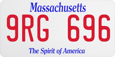 MA license plate 9RG696