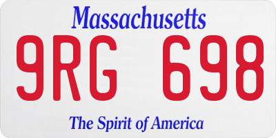 MA license plate 9RG698