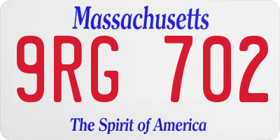 MA license plate 9RG702