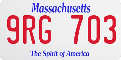 MA license plate 9RG703