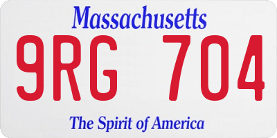 MA license plate 9RG704