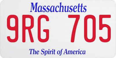 MA license plate 9RG705