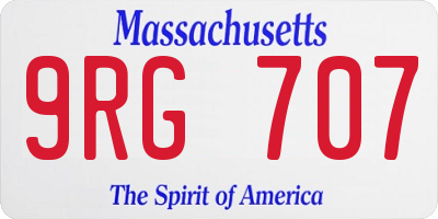 MA license plate 9RG707